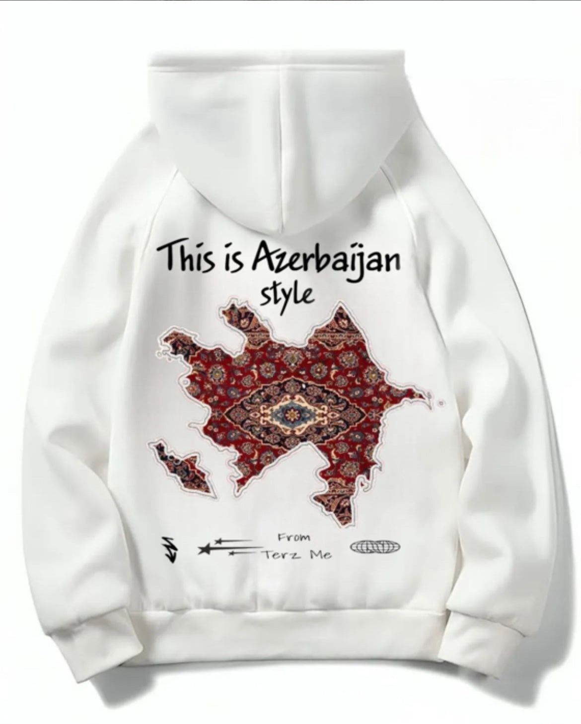 Azerbaijan style Hoodie  xəritə