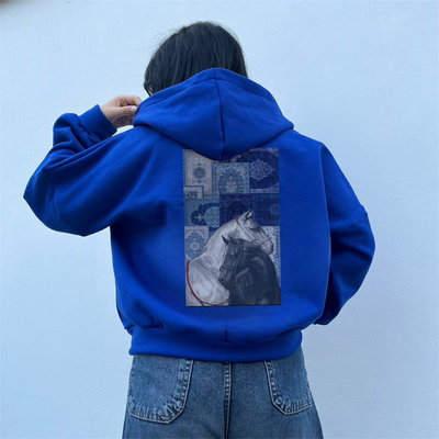 Blue ziphoodie horse