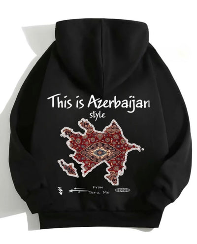 Azerbaijan style Hoodie  xəritə